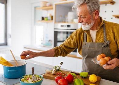 Parsippany patient eating healthy meal 