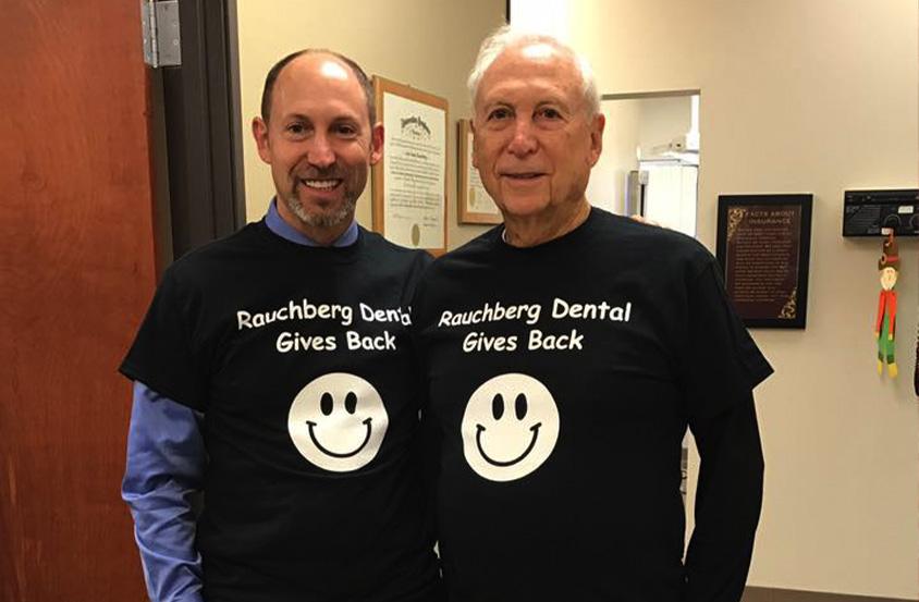 Doctors Alan and Joel Rauchberg at free dentistry day event