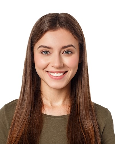 Young woman with healthy smile after orthodontic treatmnet
