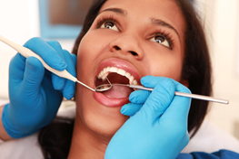 Woman having a dental exam