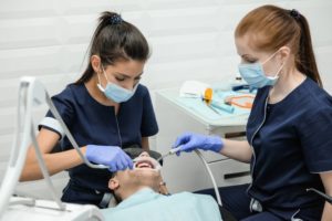 dental assistants hard at work