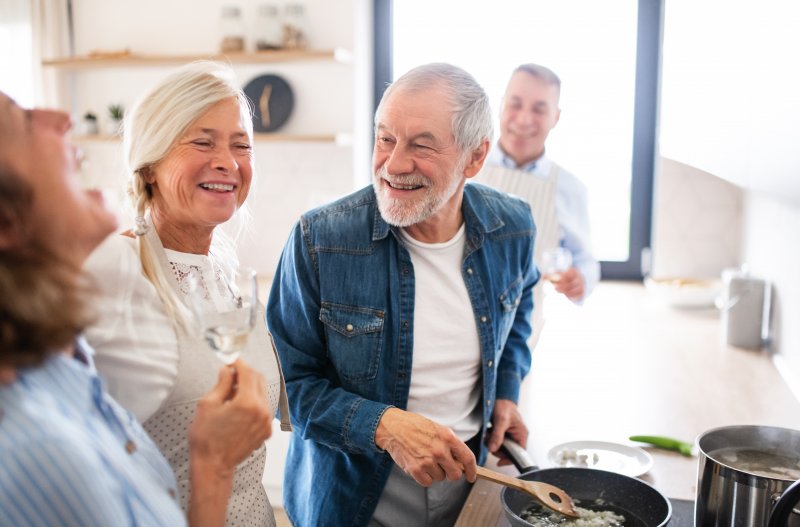 man with dentures talking in Parsippany