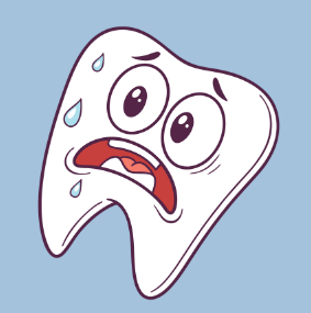 Scared tooth cartoon